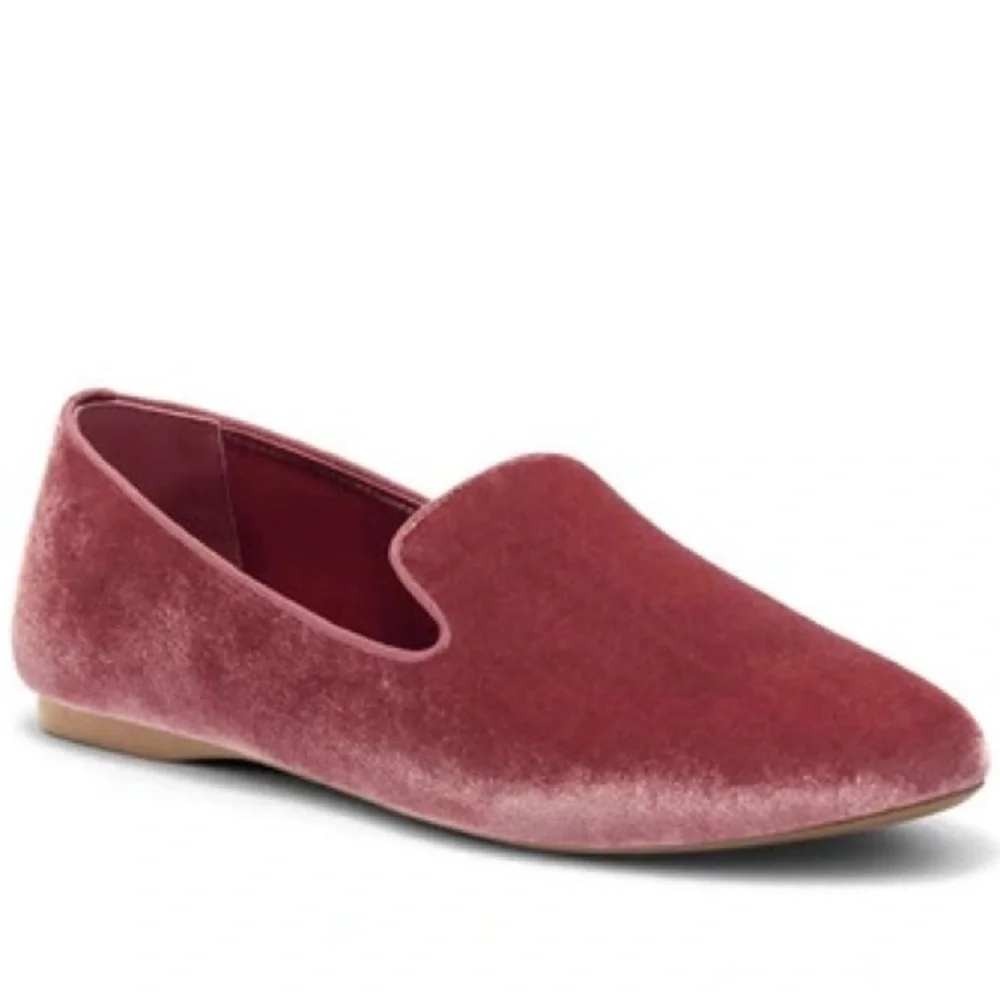 Birdies The Starling Loafers Womens Sz 7.5 Raspberry Pink Velvet Flat Slip On